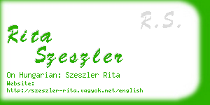 rita szeszler business card